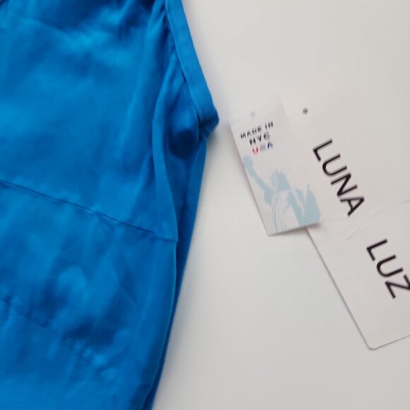 Luna Luz Blue Romantic Tank Midi Dress with pockets voluminous bubble skirt M - Picture 6 of 10